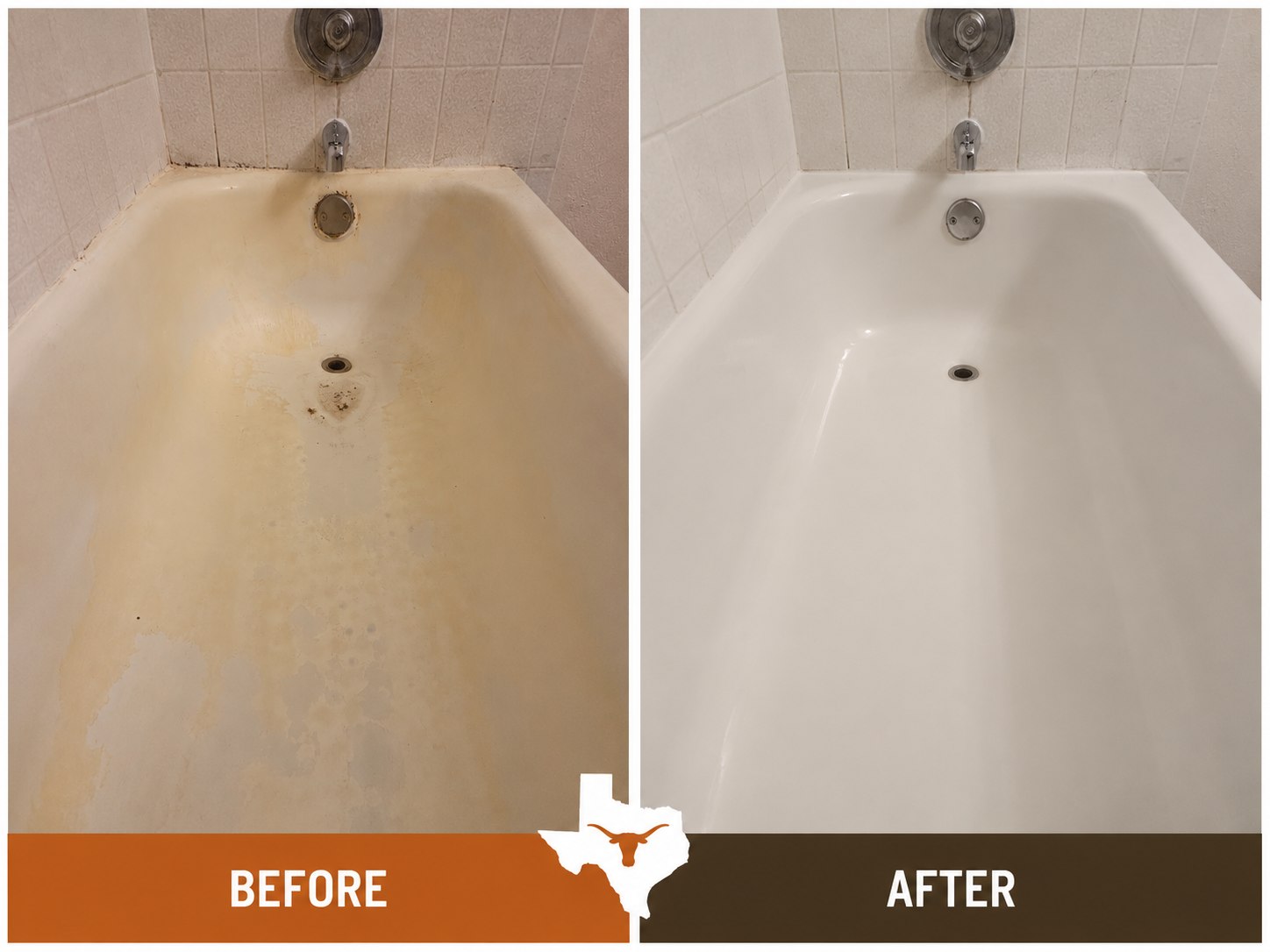 Austin bathroom refresh with refinished bathtub and tile without replacement
